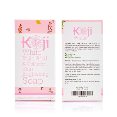 Savon éclaircissant pour la peau à l'acide kojique et au collagène Koji White 2,82 oz, 2 barres de peau éclatante naturelle