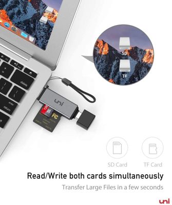 Lecteur de carte SD, adaptateur de lecteur de carte mémoire uni USB C USB 3.0, prend en charge SD/Micro SD/SDHC/SDXC/MMC,