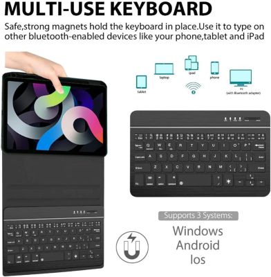 Étui clavier iPad Mini 6 2021, clavier sans fil détachable rétroéclairé | Coque fin et porte-crayon pour iPad Mini 6e génération 8,3 pouces (Noir)