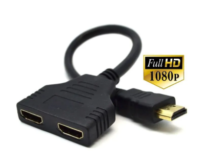 BOITIER SWITCH - HDMI/ 1 entrée 2 sortie | Câble adaptateur répartiteur | 2 sorties HDMI mâle vers double HDMI femelle 1 à 2 voies pour HDMI HD, LED, LCD, TV
